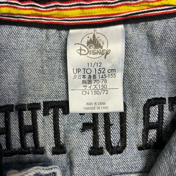 Disney Denim Jacket Mickey Mouse Youth 11/12 S Leader Of The Club Embroidered - Picture 3 of 10